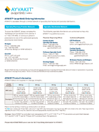 Product order sheet for ISM